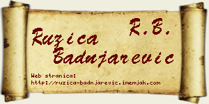 Ružica Badnjarević vizit kartica